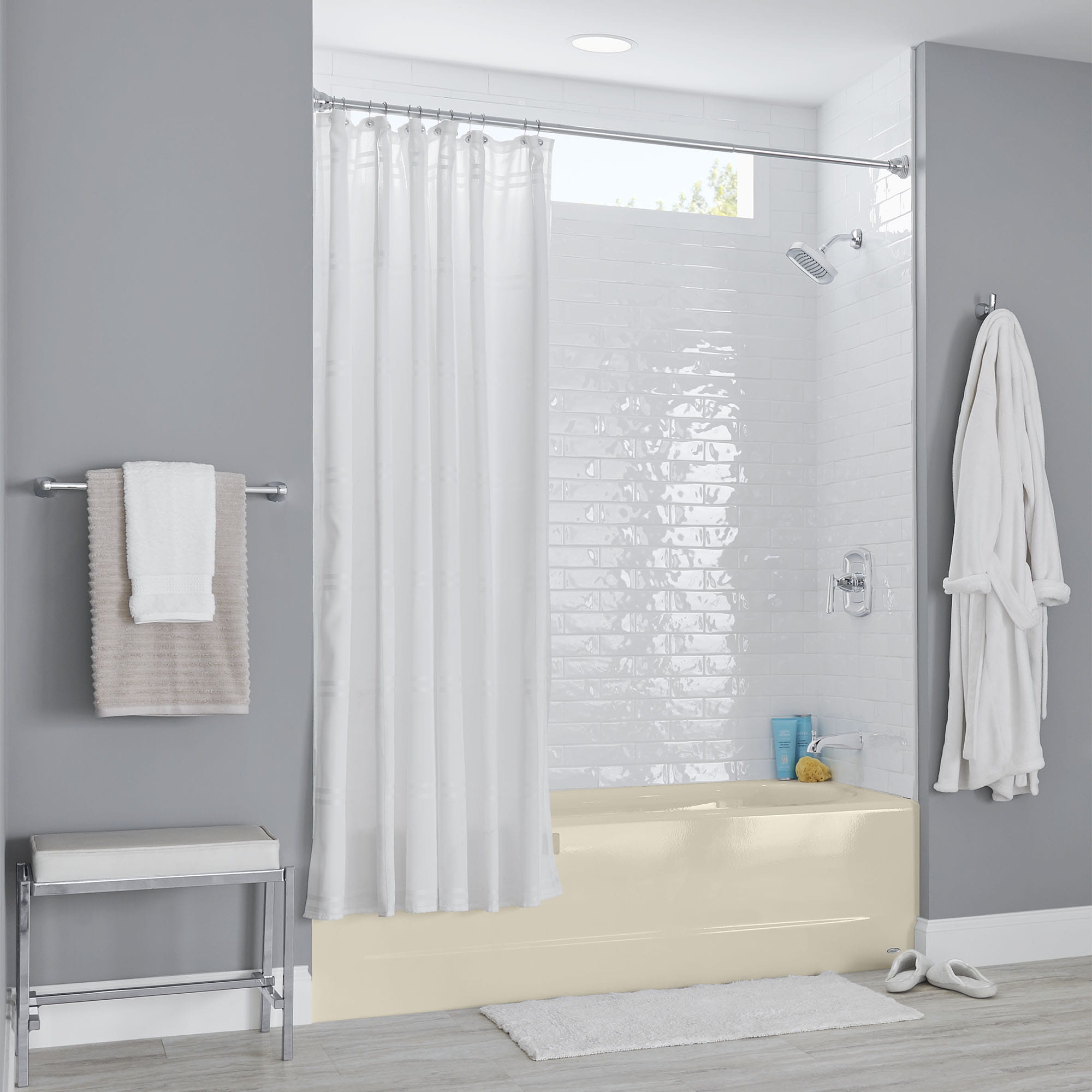 Princeton Americast 60 x 30 Inch Integral Apron Bathtub Above Floor Rough with Right Hand Outlet BONE